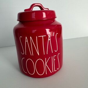 Rae Dunn Red Santa's Cookies Jar